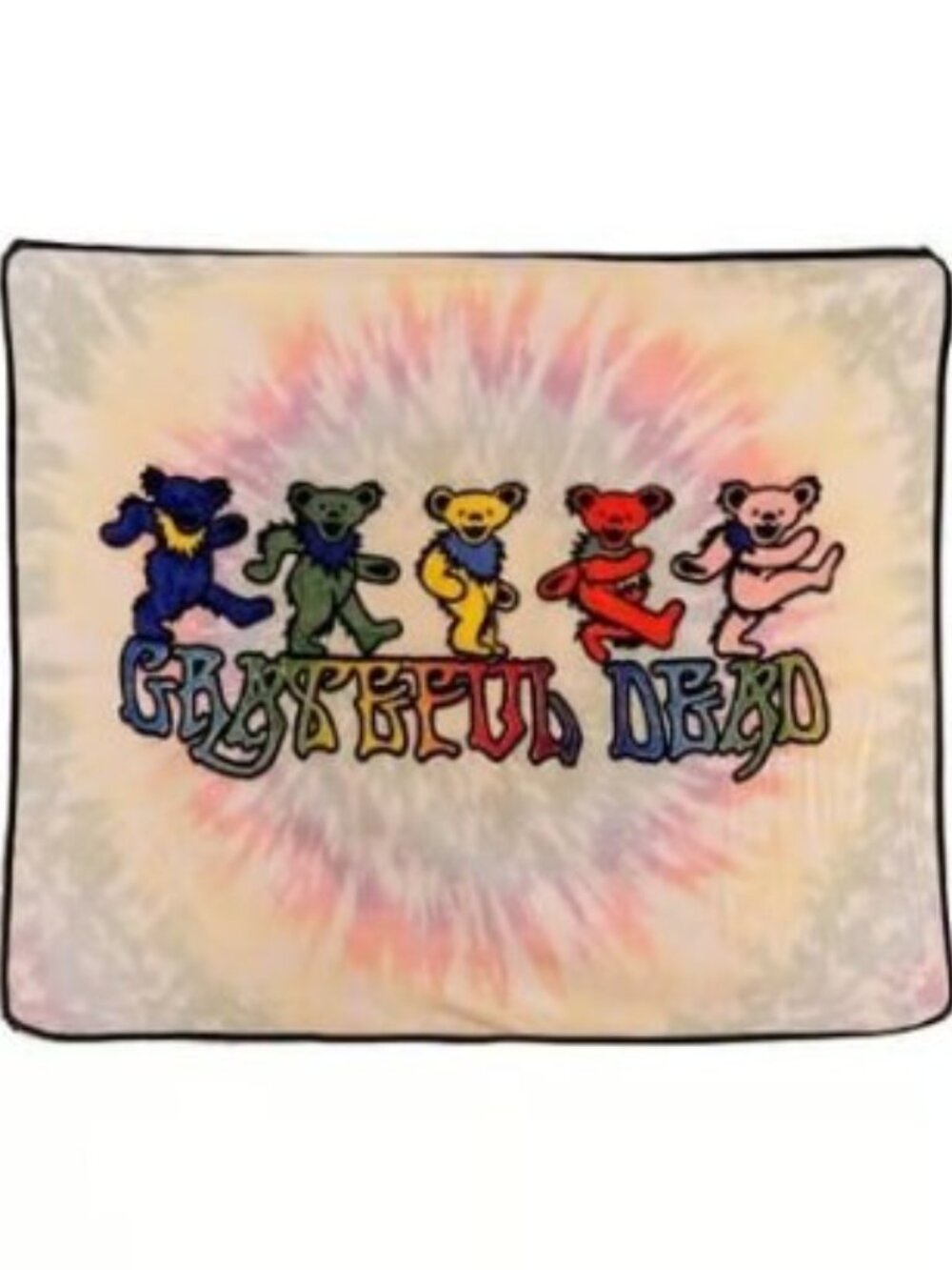 Grateful Dead Pastel Dancing Bears Blanket ~ 50" x 60" ~ Super Soft ~ Brand New!